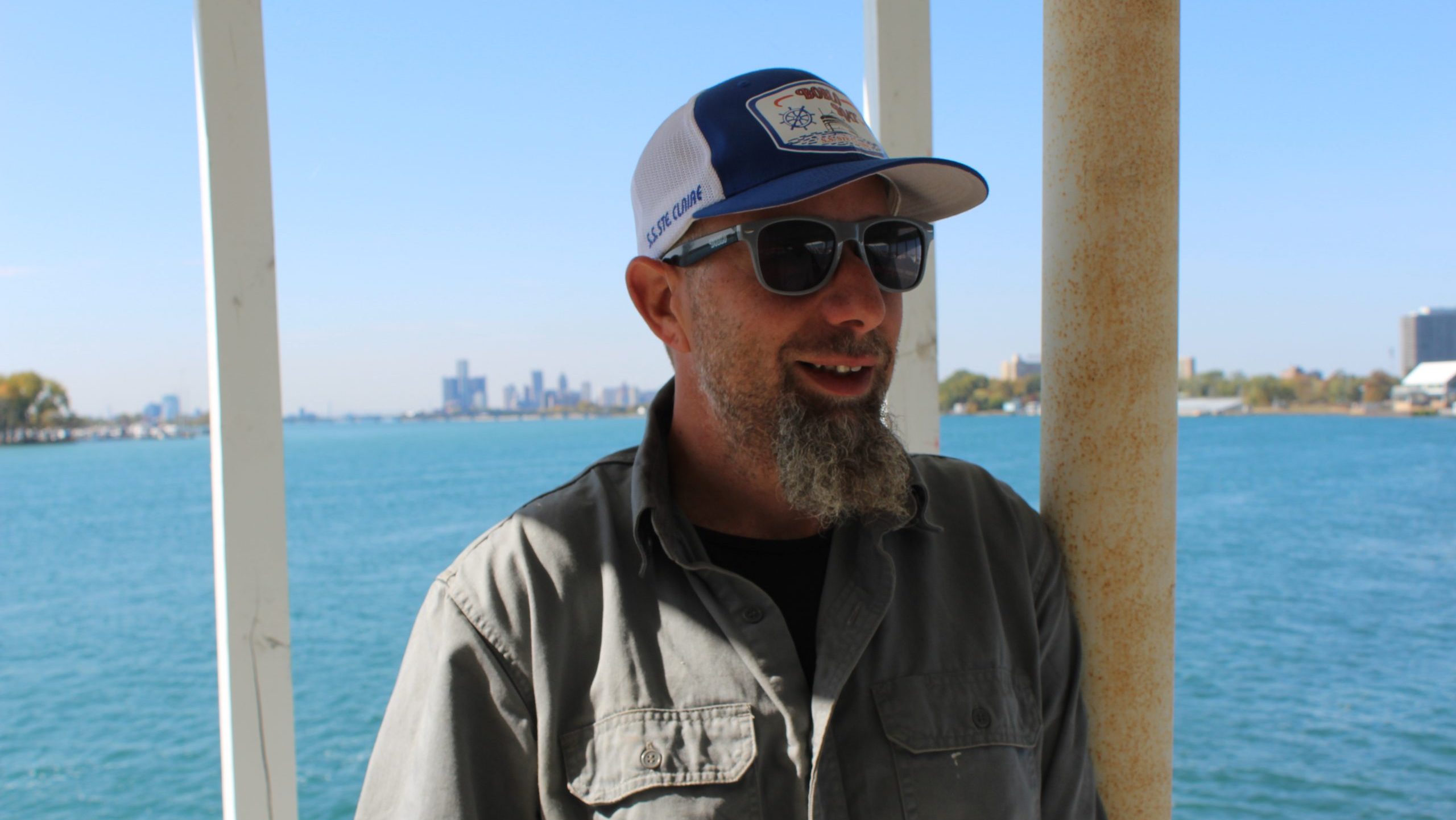 Stephen Faraj, the restoration project manager for the Ste. Claire and a minority owner of the ship.