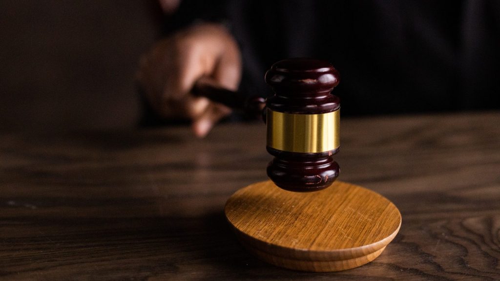 Photo of a judge using a gavel.