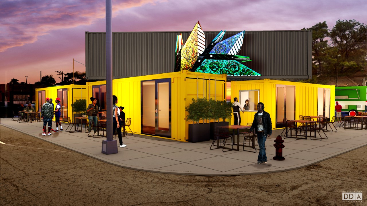 Shipping Container Pop Up Rendering