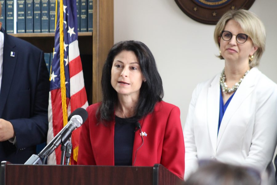 Michigan Attorney General Dana Nessel announces details about a pilot job courts program on June 28, 2023 in Detroit, Mich.