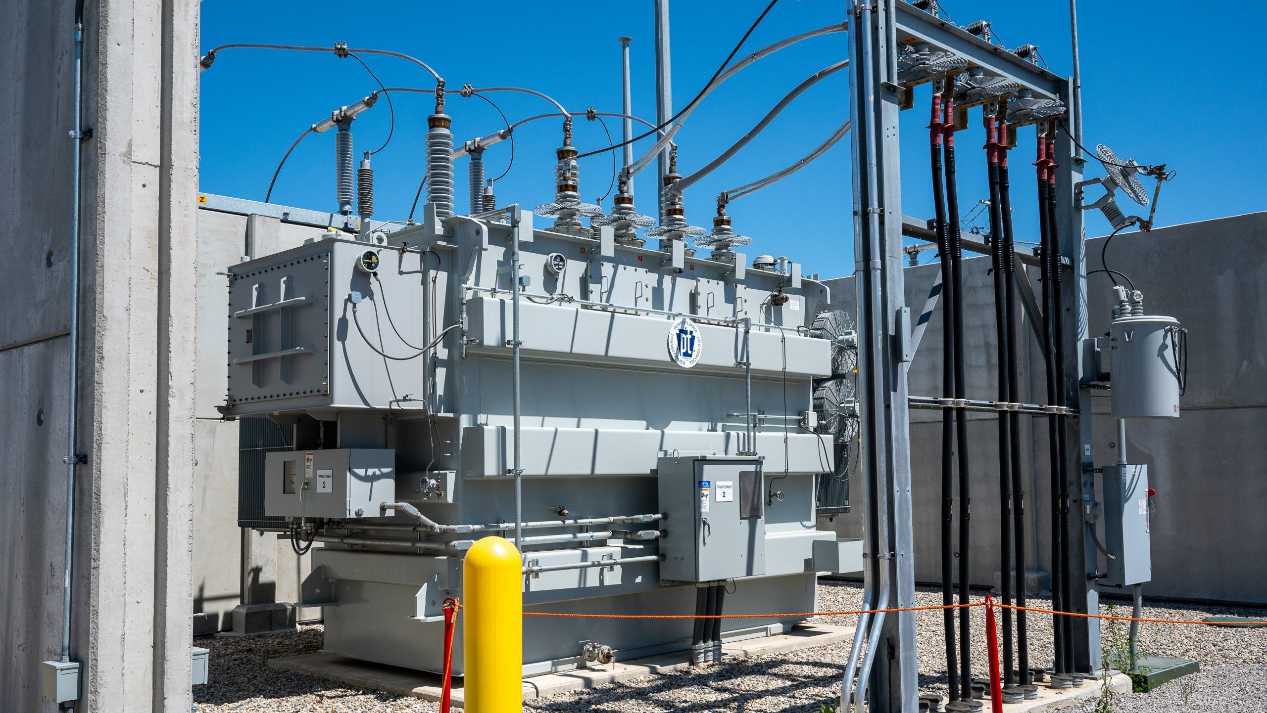 Equipment at a DTE Energy Substation in Detroit's Corktown neighborhood.