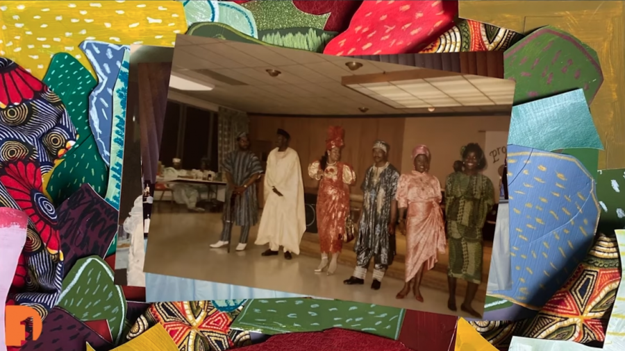 A photograph of Nigerian immigrants at a social gathering in Detroit in the 1980s