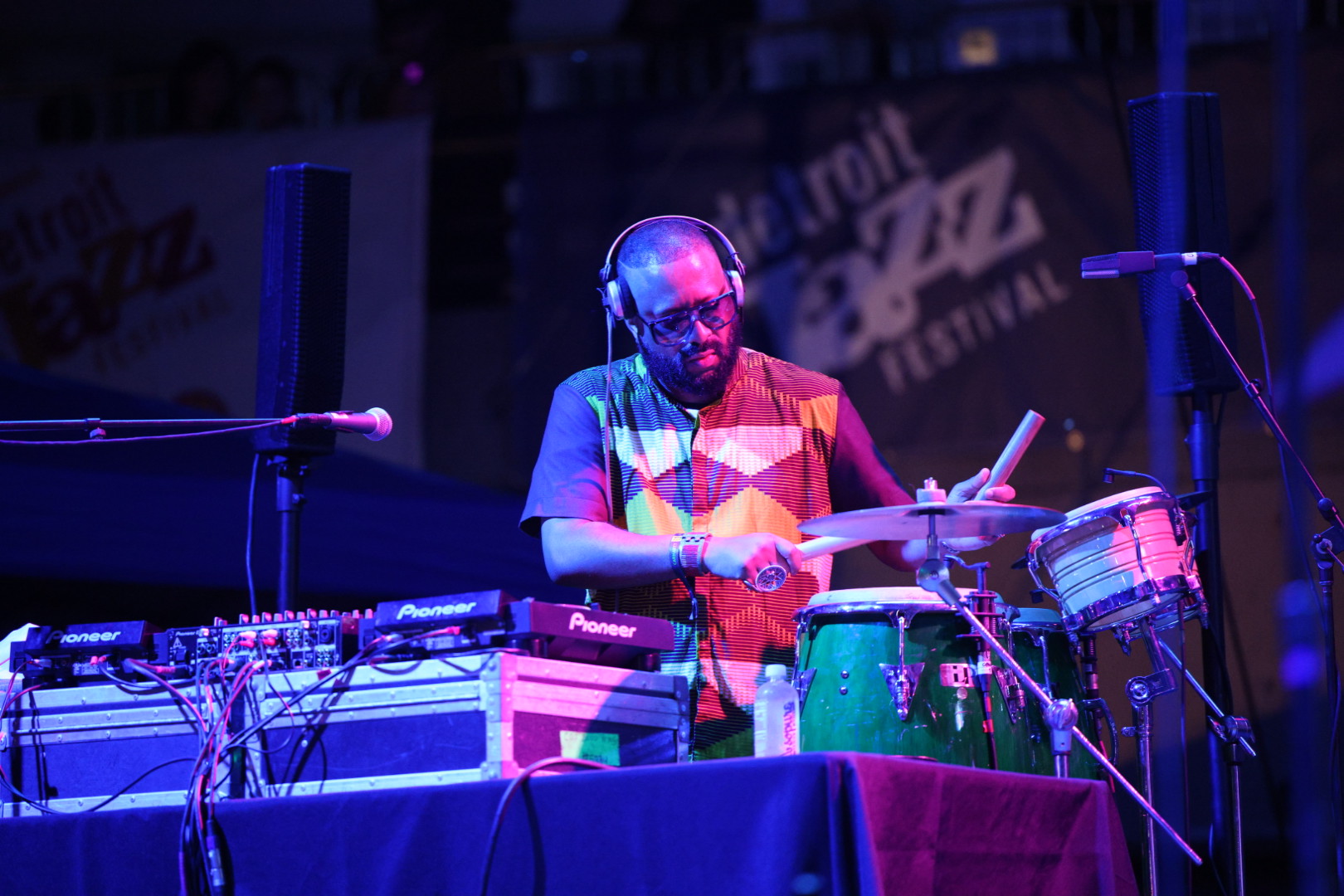 Madlib performs at the opening night of the 2023 Detroit Jazz Festival at the Carhartt Amphitheatre in Hart Plaza (September 1, 2023)