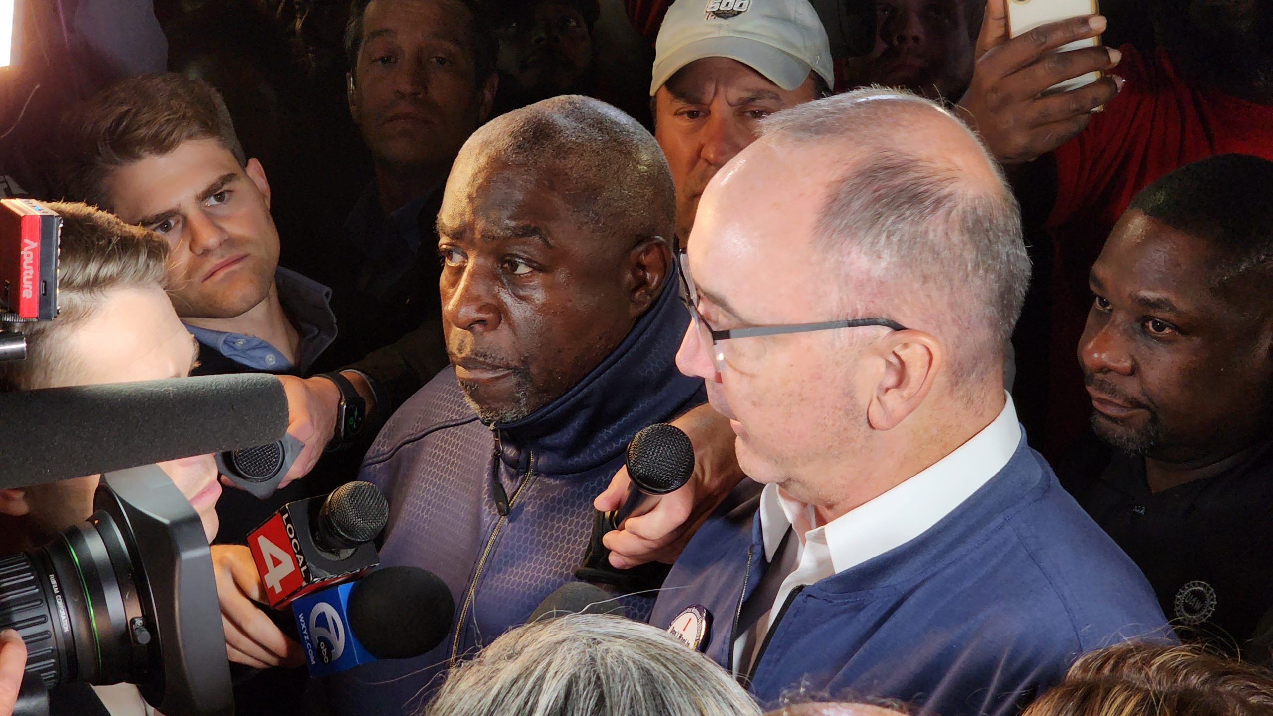 UAW President Shawn Fain speaks to the media outside the Ford assembly plant on Sept. 15, 2023, in Wayne, Mich.