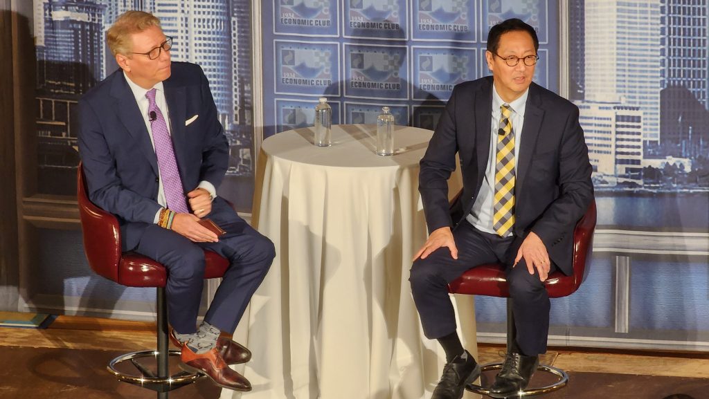 Speaking at the Detroit Economic Club, University of Michigan President Santa Ono said he is taking the sign-stealing allegations against U-M football seriously.