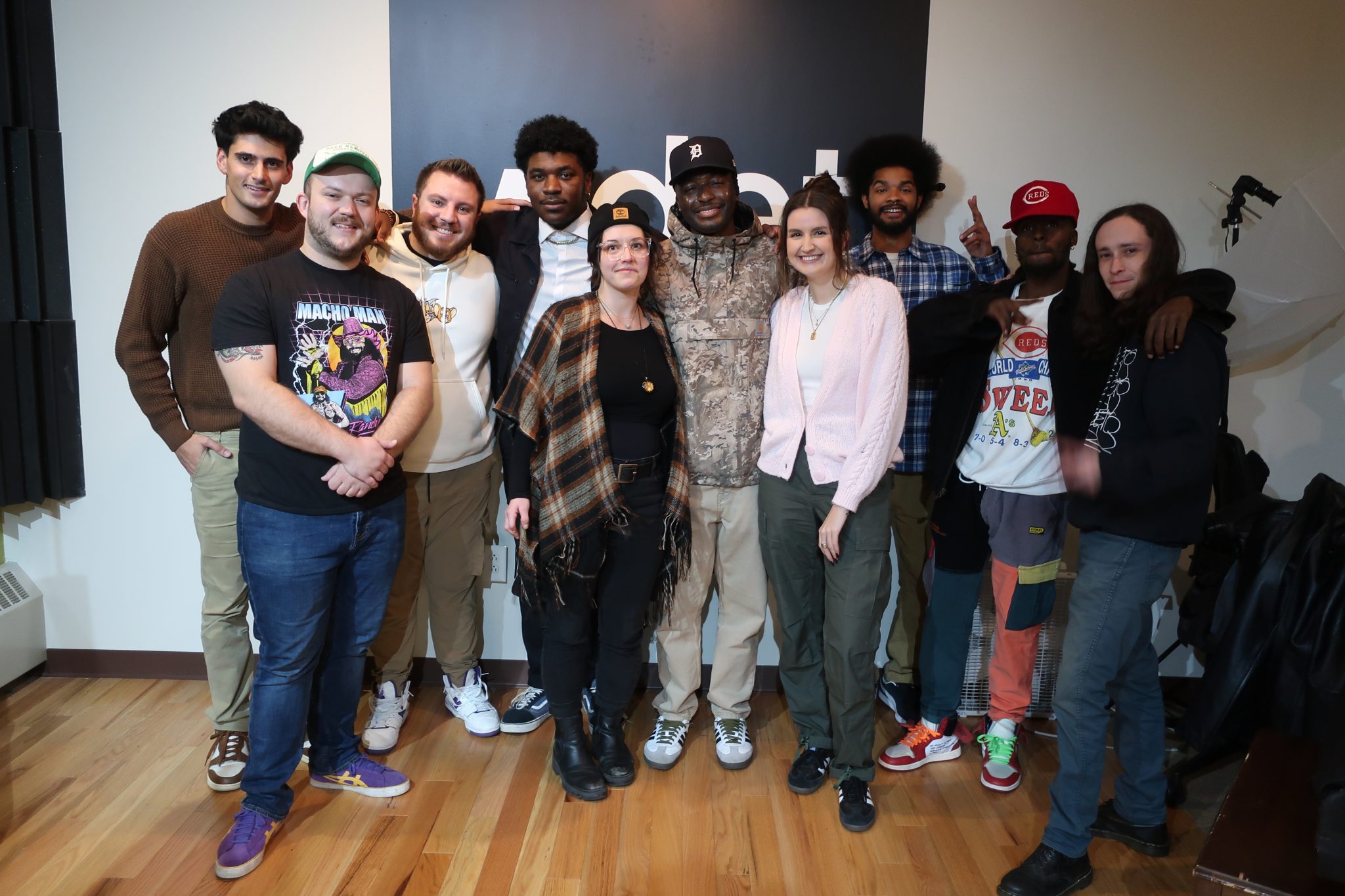 Stoop Lee and the Culdesac pose inside WDET's Studio A.