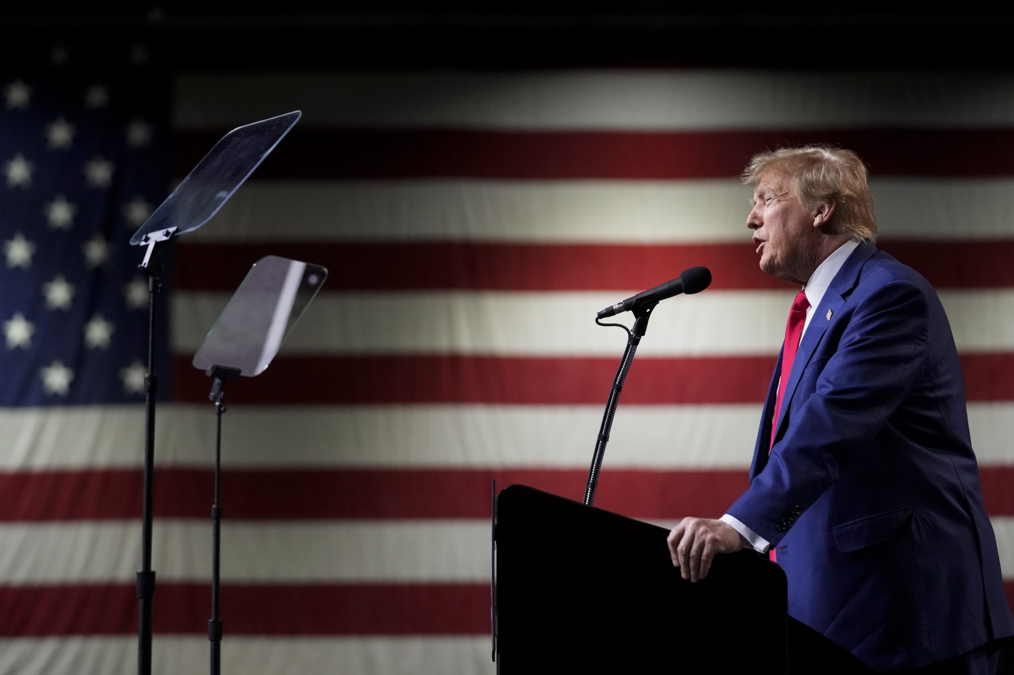 FILE - Former President Donald Trump speaks during a rally Sunday, Dec. 17, 2023, in Reno, Nev.