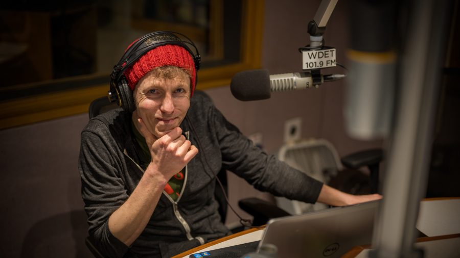 Jeff Milo at the WDET studio