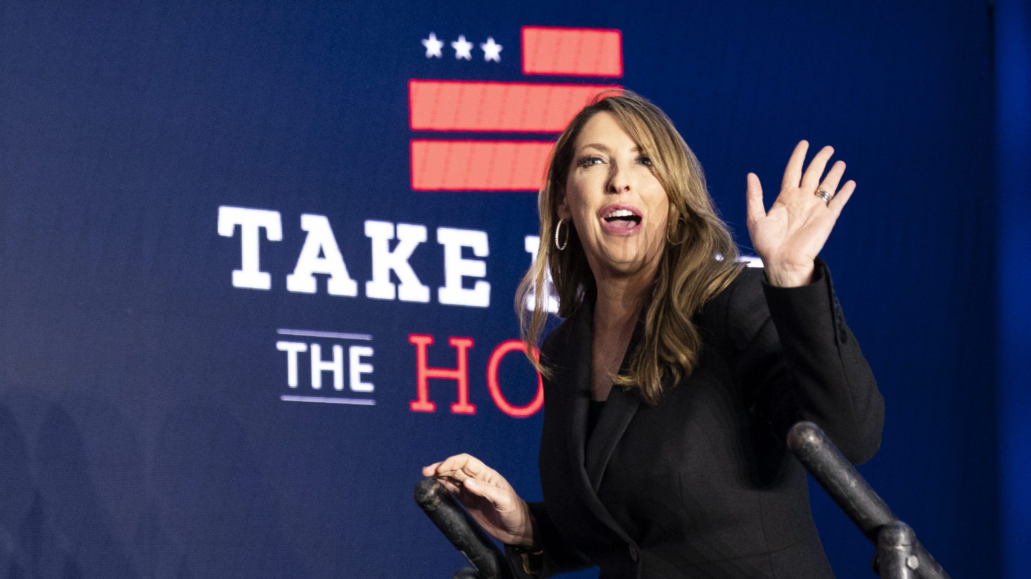 FILE - Republican National Committee chair Ronna McDaniel arrives on stage before House Minority Leader Kevin McCarthy of Calif., speaks at an event Nov. 9, 2022, in Washington.