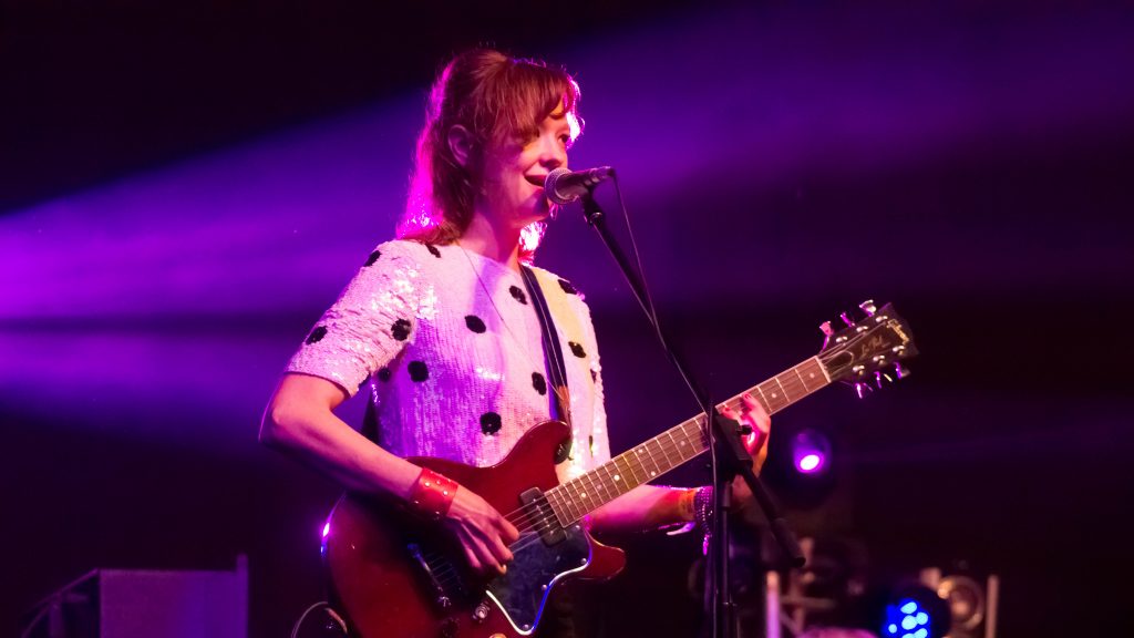 Mary Timony, vocalist and guitarist of the American band Ex Hex, at NOS Primavera Sound in Porto in 2015.