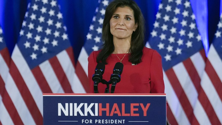 Republican presidential candidate former UN Ambassador Nikki Haley speaks during a news conference, Wednesday, March 6, 2024, in Charleston, S.C. (AP Photo/Chris Carlson)