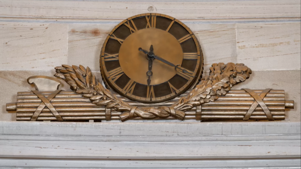 Rotunda east door clock in the U.S. Capitol.