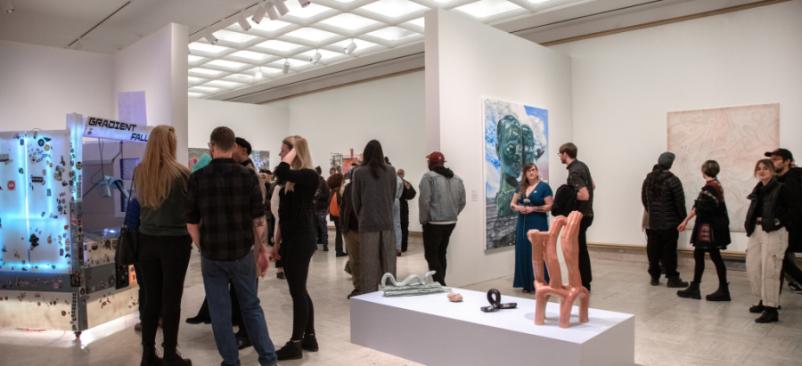 Visitors explore the Cranbrook Art Museum