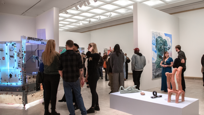 Visitors explore the Cranbrook Art Museum