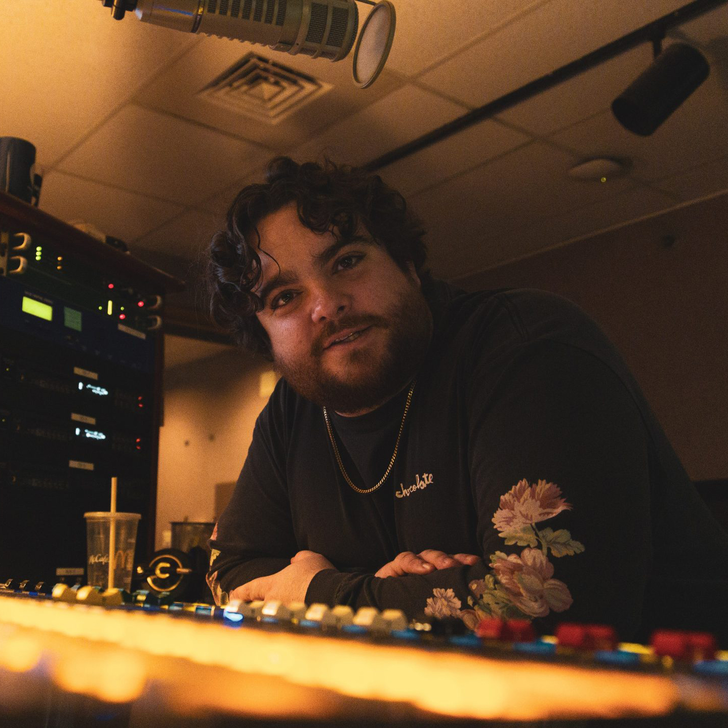 Ryan Patrick Hooper inside the WDET studio.