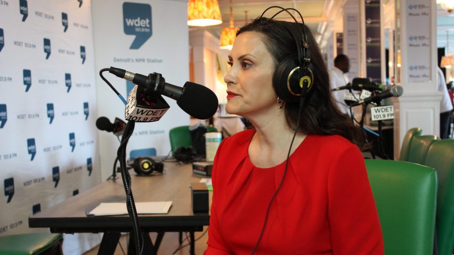 Michigan Gov. Gretchen Whitmer speaks with Stephen Henderson at the Mackinac Policy Conference on Thursday, May 30, 2024.