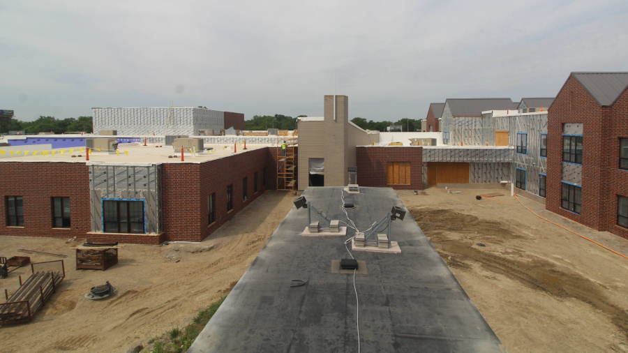 The 40-unit Bridge Housing Campus under construciton in Detroit's Core City neighborhood.