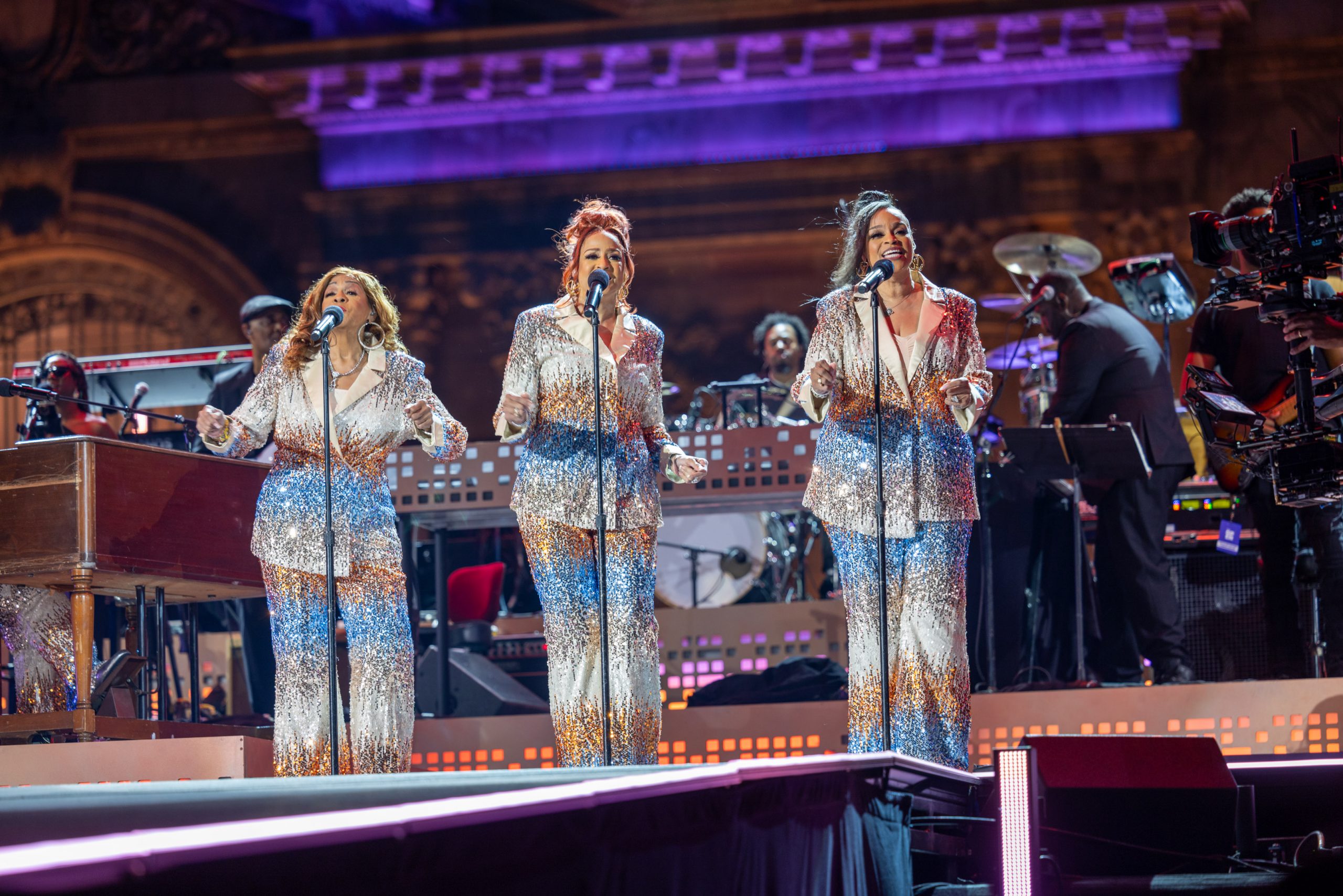 The Clark Sisters perform at the Michigan Central grand reopening concert on Thursday, June 6, 2024.