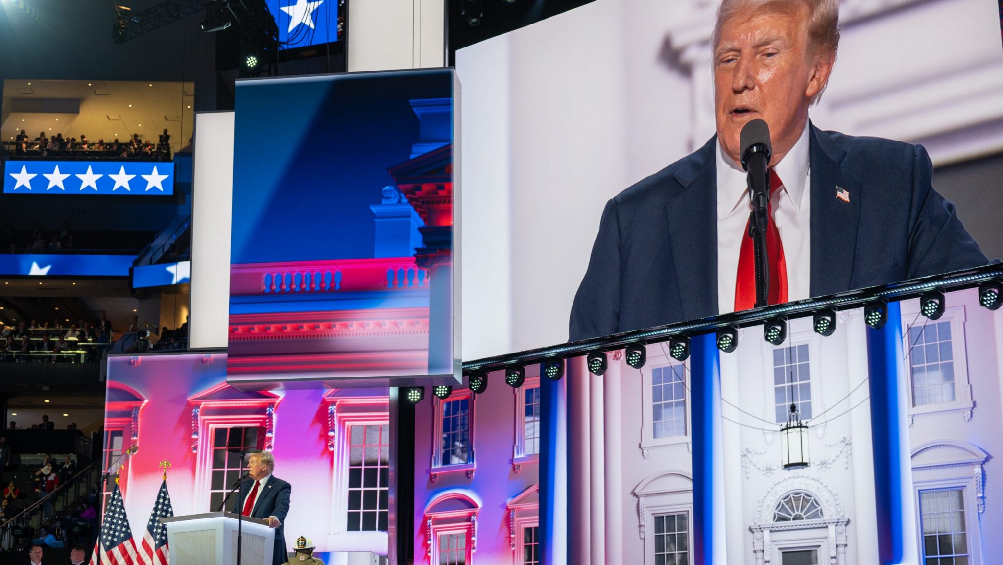 Republican presidential candidate former President Donald Trump speaks during the Republican National Convention on Thursday, July 18, 2024, in Milwaukee.