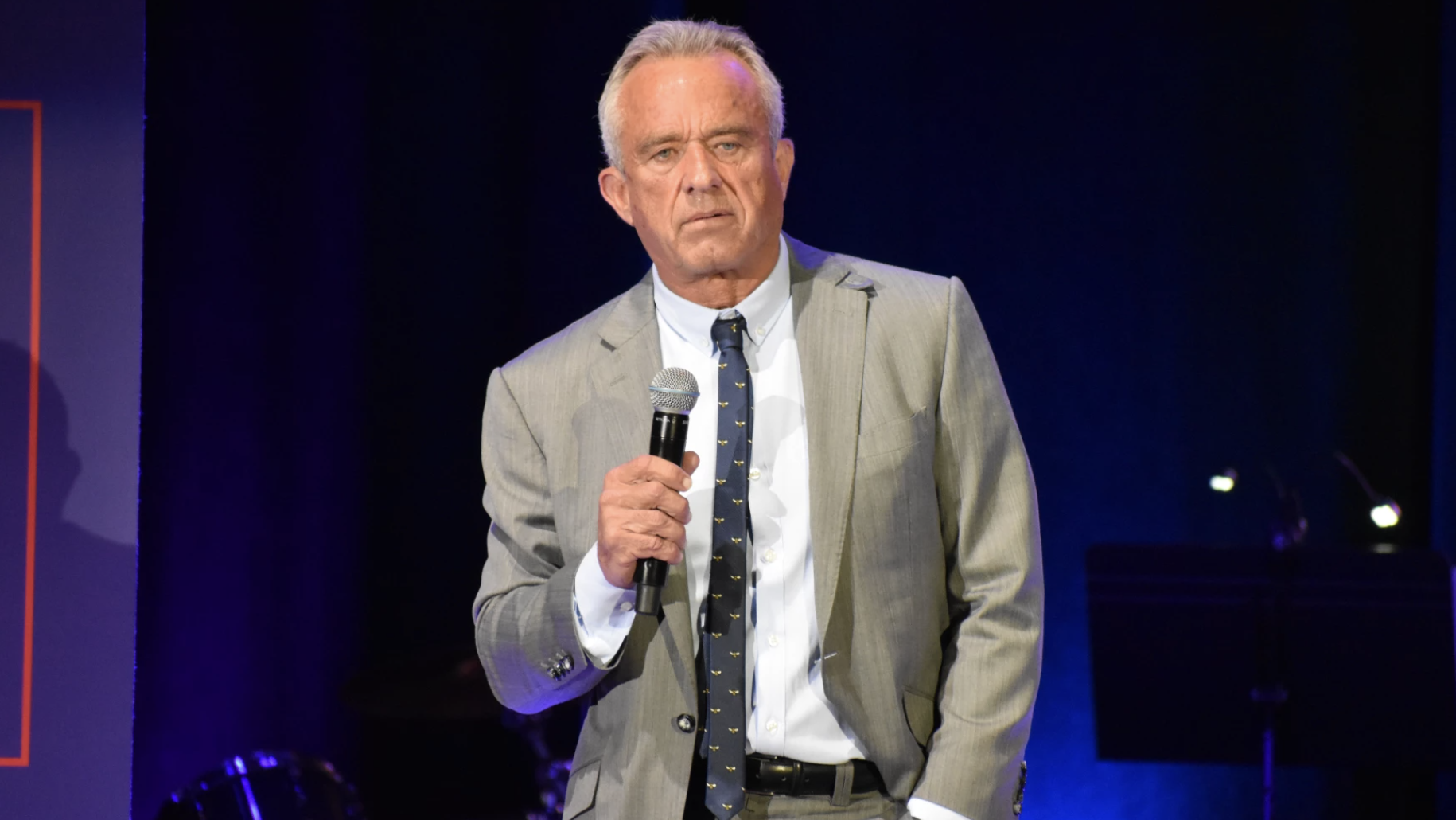 Robert F. Kennedy Jr. addresses a crowd at a fundraiser in Royal Oak on Sunday, April 21, 2024.