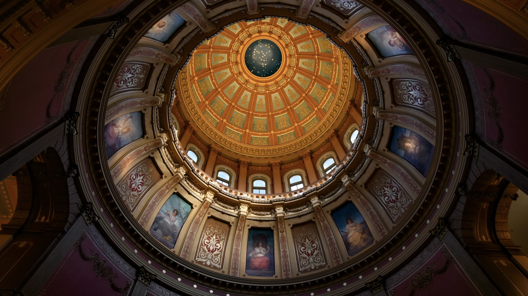 Inside the Michigan Capitol building.