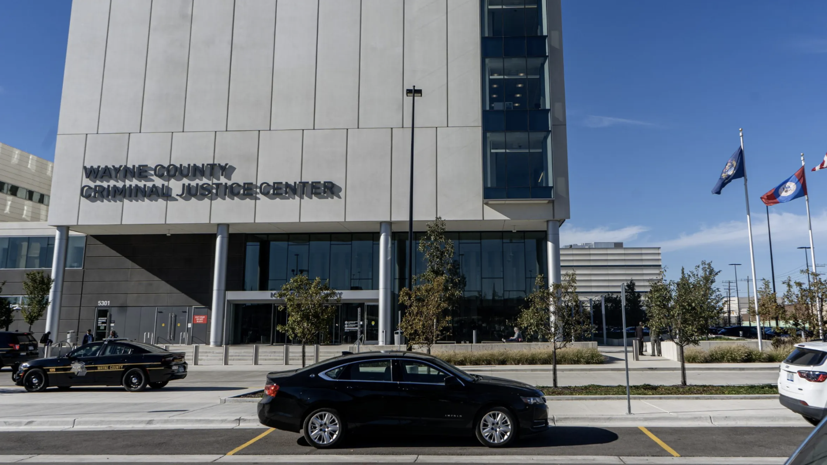 Wayne County Criminal Justice Center, home to the Third Judicial Circuit-Criminal Division, Sheriff's Office, Prosecutor's Office, Clerk's Office, Juvenile Detention, and Adult Detention facilities.