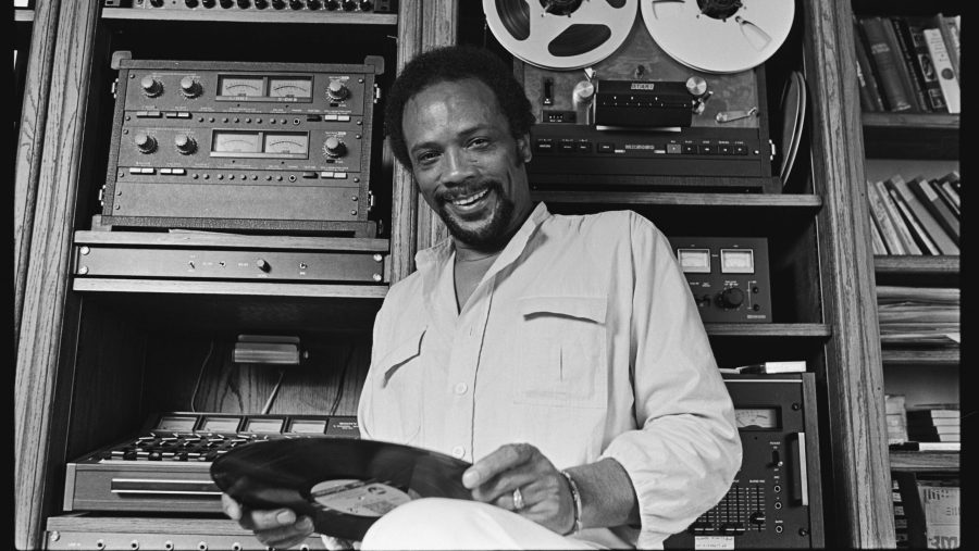 Quincy Jones in his home studio.