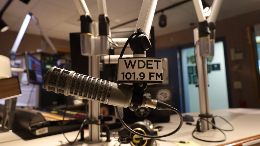 Inside WDET Studios.