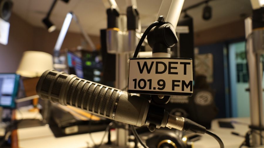Inside WDET Studios.