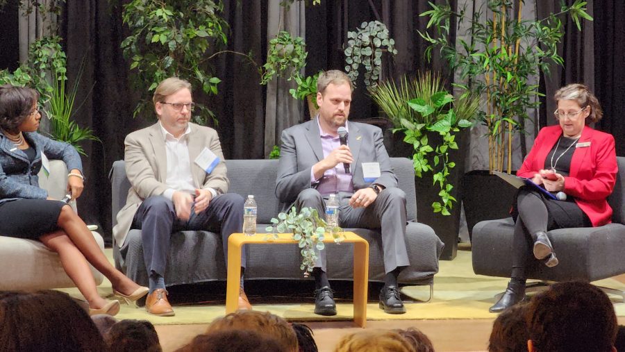 Members of the transit agencies panel at the Transit Riders United State of Transit event on Tuesday, Jan. 28, 2025.