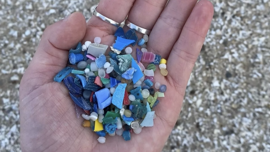 Plastic pollution collected in the Great Lakes. Microplastics can start out small, or break down over time from larger pieces of plastic, like clothing, water bottles, plastic bags, cigarette butts and construction foam.