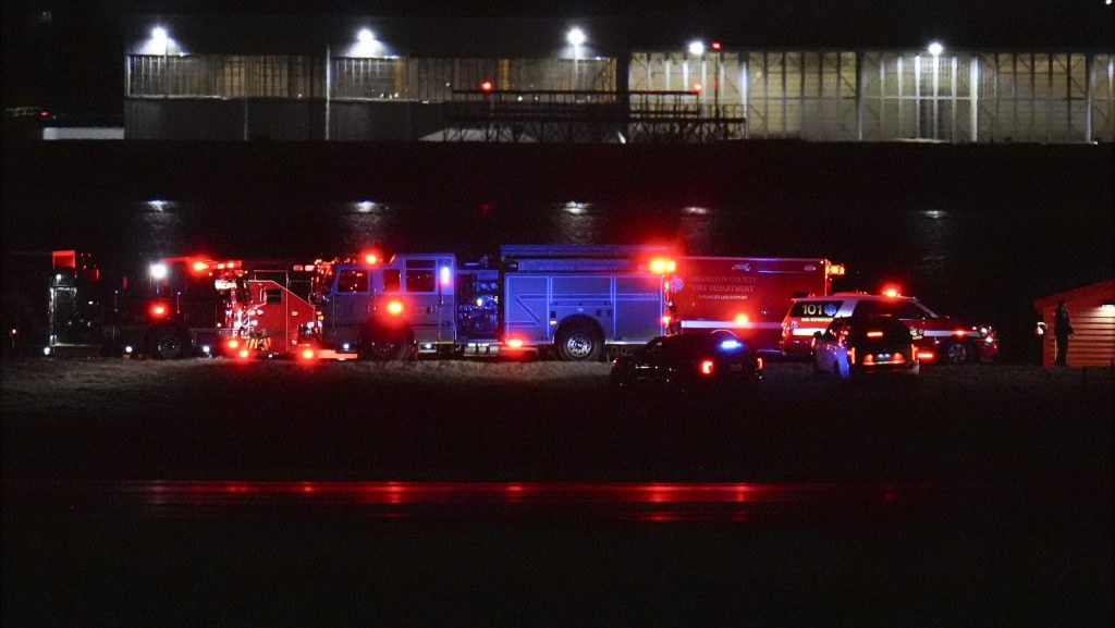 First responders are seen at Ronald Reagan Washington National Airport, Wednesday, Jan. 29, 2025, in Arlington, Va.