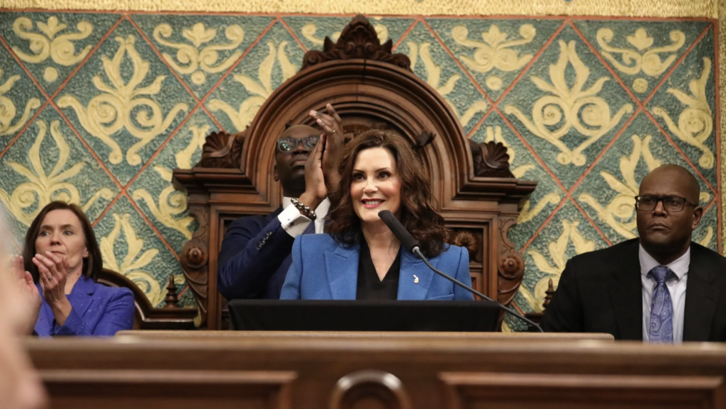Gov. Gretchen Whitmer delivers her fifth State of the State address on Jan. 25, 2023.