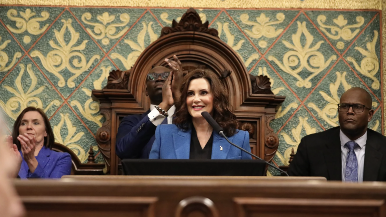 Gov. Gretchen Whitmer delivers her fifth State of the State address on Jan. 25, 2023.