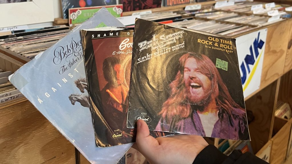 Bob Seger vinyl records for sale at Peoples Records in Detroit.