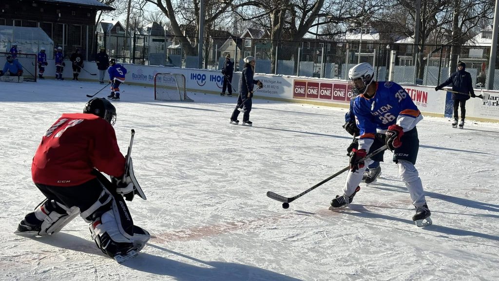 The Clark Park Coalition hosted joint practices and scrimmages with youth hockey players from Hockey in Harlem, an outdoor youth hockey program in New York, over Martin Luther King Jr. Day-weekend.