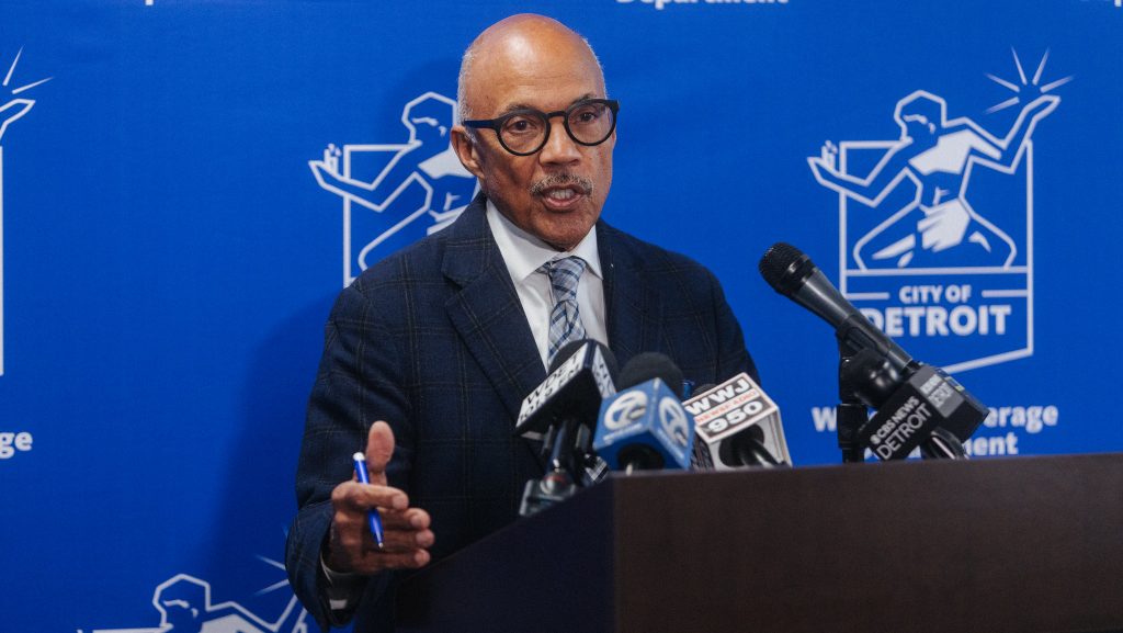 DWSD Director Gary Brown provides an update on response efforts to the water main break in Southwest Detroit, Feb. 19, 2025.