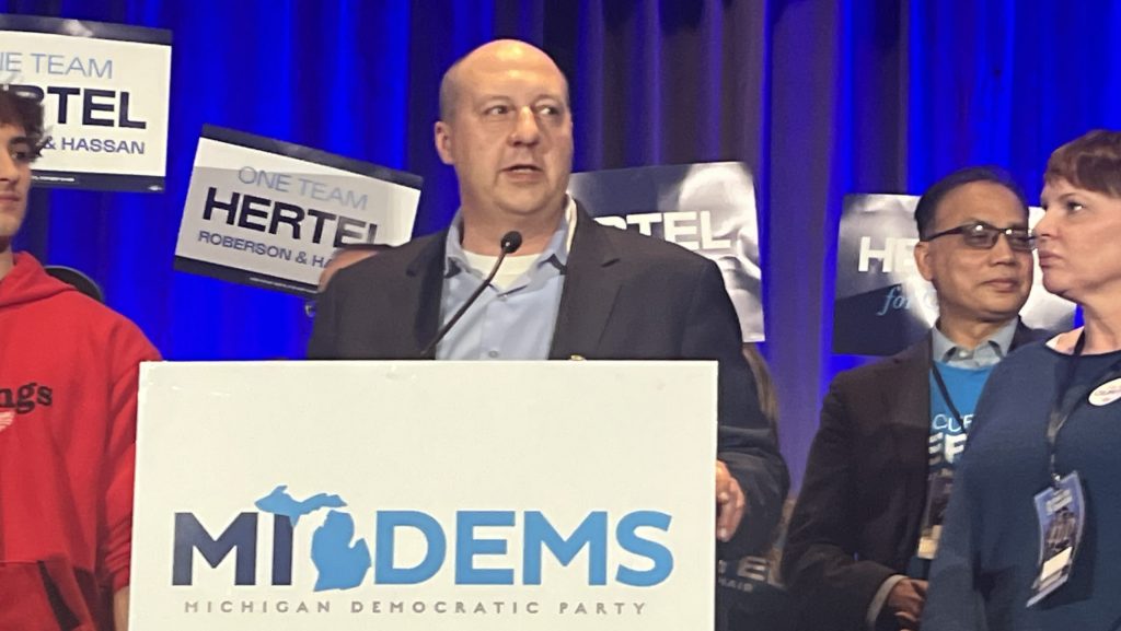 Curtis Hertel, Jr. was selected as chair of the Michigan Democratic Party during its spring convention.