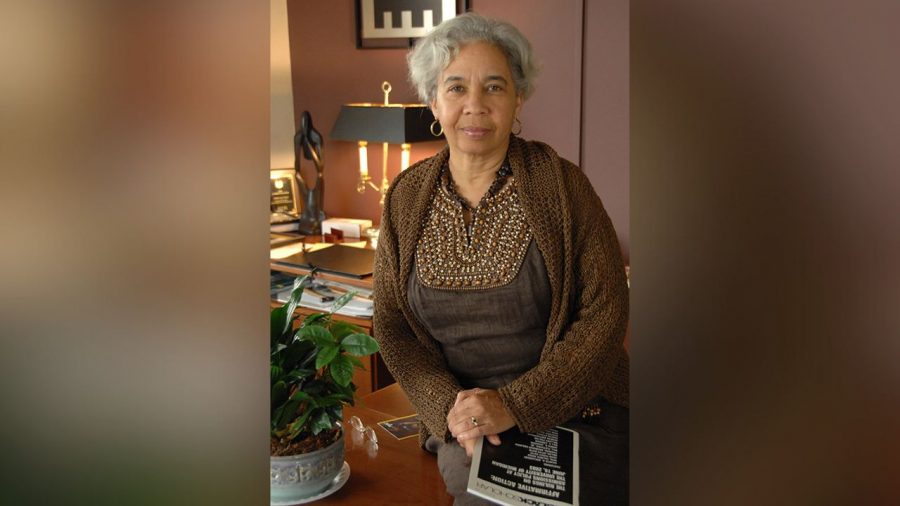 Dr. Melba Joyce Boyd sits in her office