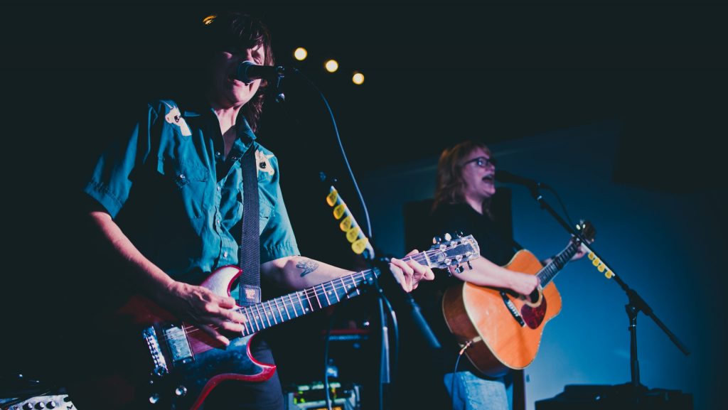 The Indigo Girls perform onstage