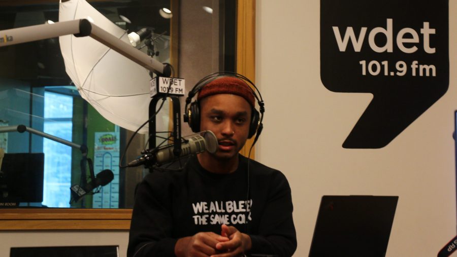 Michigan Public Radio Network political reporter Colin Jackson at WDET Studios.