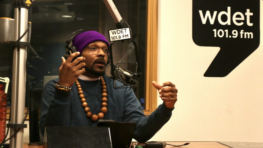 Khary Frazier of the nonprofit Soulardarity, at WDET Studios, March 19, 2025.