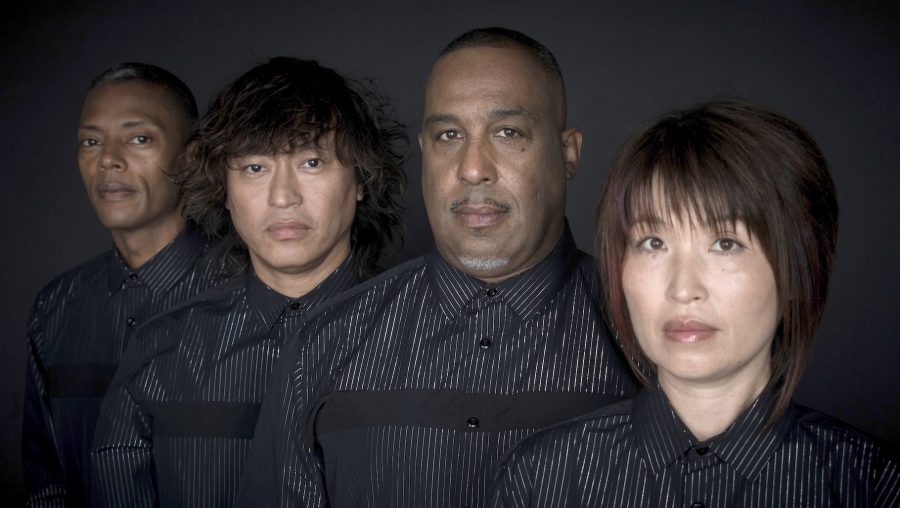 Electro-jazz super group Spiral Deluxe, comprised of renowned DJ and composer Jeff Mills (from left), Japanese bassist Kenji “Jino” Hino, legendary keyboardist Gerald Mitchell, and Japanese rocker Yumiko Ohno.