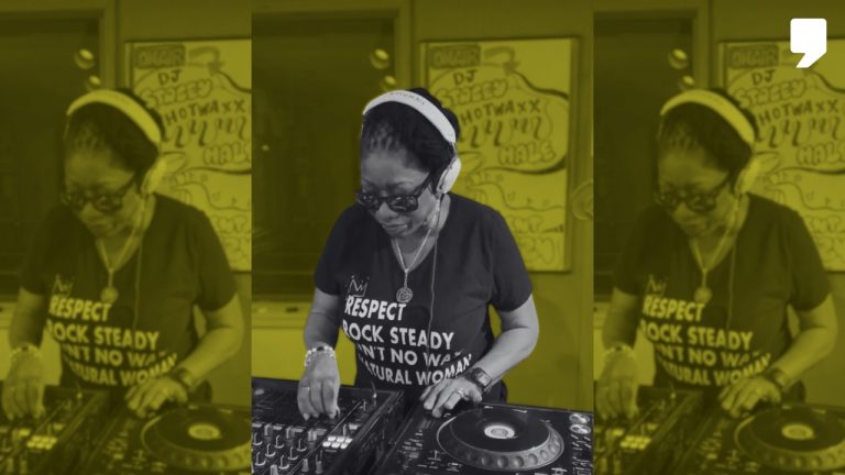 Stacey Hotwaxx Hale performs a DJ set at WDET