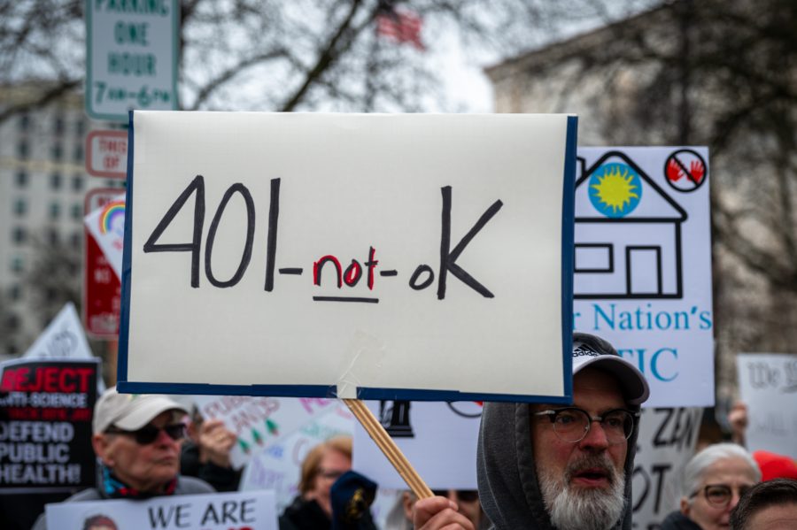 Scenes during the #HandsOff protest in Detroit on April 5, 2025.