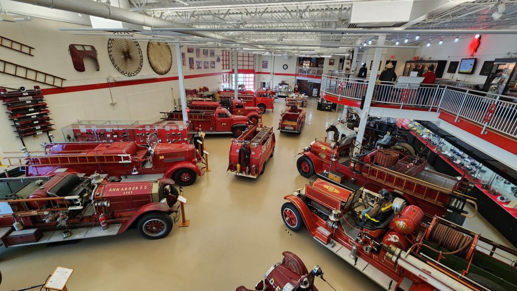 The Michigan Firehouse Museum maintains 15 vintage fire trucks, all in running condition.