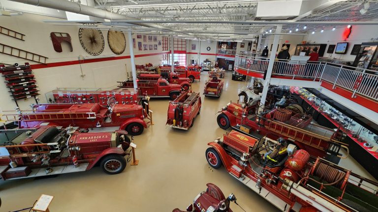 The Michigan Firehouse Museum maintains 15 vintage fire trucks, all in running condition.