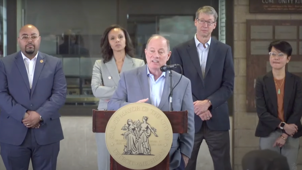 Mayor Mike Duggan held a press conference on Wednesday, May 21, 2025, to announce new reforms to licensing requirements for small business owners in the city.