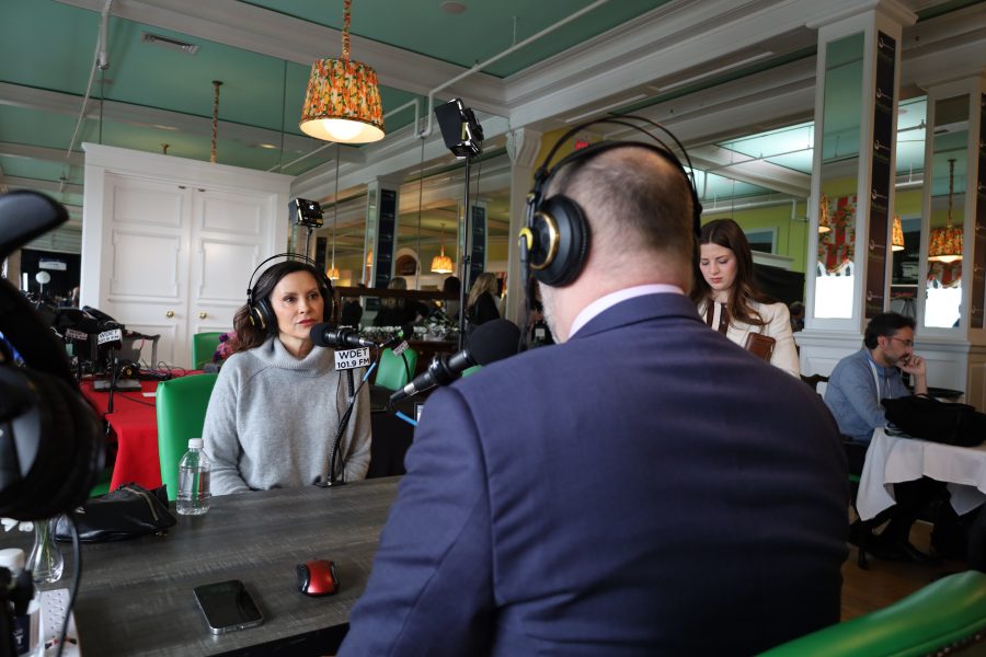 Gretchen Whitmer sitting down with Russ McNamara