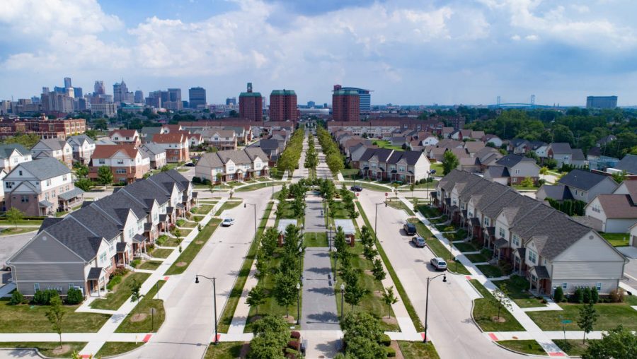 The Woodbridge Estates apartment complex is located on the site of the former Jeffries Housing Projects near the Lodge Freeway in Midtown.